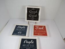 GOOD FOOD GOOD LIFE PLATES SET 4 PLATES SNACK APPETIZERS OR DESSERT picture