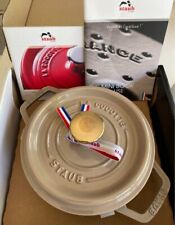 Staub Pico Cocotte Round, 6.3 inches Linen Limited Edition Color Brass Knob picture