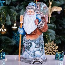 Wooden hand carved russian Santa Claus Figurine 9