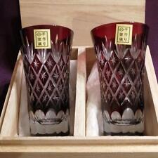 Edo Kiriko Sake Cup Handmade Glass Cut picture