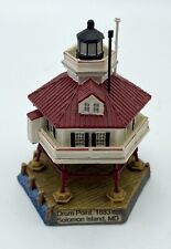 Lefton 2002 Resin Miniature Lighthouse Drum Point 1883 Solomon Island MD #15105 picture
