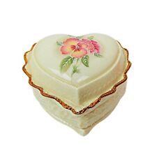 Vintage LOVE ME TENDER Music Trinket Box Porcelain Heart Heritage House picture