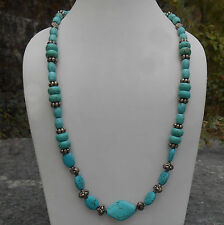 AAA+++ HIMALAYAN TRADITIONAL VINTAGE TIBETAN TURQUOISE BEADS NECKLACE. picture