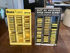 2 Vintage Buss Glass Fuse Displays. Advertising Gas Station Rack. 100’s Of Fuses picture
