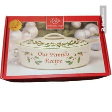 Lenox~Our Family Recipe~Holiday 64 oz Covered Casserole-Serving Dish NIB picture