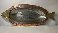 Hammered Brass And Copper Fish Bowl Plate Valet picture