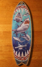 GREAT WHITE SHARK TEETH BITE SURFBOARD SIGN Beach Surfing Surfer Home Decor NEW picture