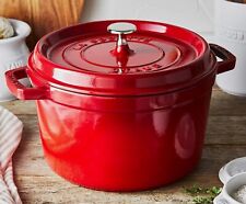 Staub Cast Iron Dutch Oven 5-Qt Tall Cocotte, Made in France, Serves 5-6, Cherry picture