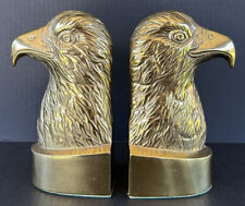 Vintage Brass Bookends Eagles Birds 8” Mid Century Art Deco Americana picture