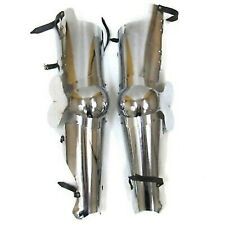 Medieval Knight Accessories Full Leg Armor Pair Solid Steel Full Size Leg Armor picture