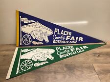 Two (2) Vintage Roseville California Placer County Fair Pennants 30