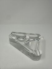 Vintage 5 1/4” x  4 3/4” Heavy Solid Clear Glass Triangle Slanted Ashtray picture