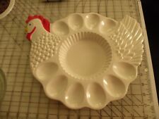 VTG Teleflora Deviled Egg Platter Dish Plate Chicken Hen Shaped Portugal picture