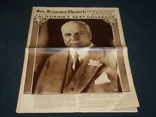 1930 SEPT 7 SAN FRANCISCO CHRONICLE ROTO SECTION - JAMES ROLPH JR. - NP 5100 picture
