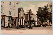 1906 Meredith NH Main Street View Osgood Vintage Antique UDB Postcard Buggy picture