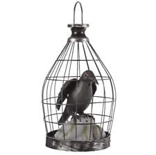 Life Size ANIMATED CROW RAVEN BIRD CAGE Halloween Haunted House Prop Decoration picture