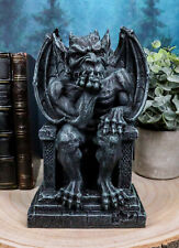 Stoic Gothic Notre Dame Thinker Gargoyle Sitting On The Throne Statue Le Penseur picture
