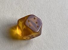 Vintage Handmade Baltic amber dice transparent. Necklace Hole. 15mm picture