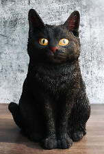 Witch's Pet Realistic Mystical Black Kitty Cat Kitten Sitting Figurine 8