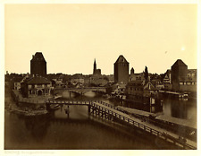 France, Strasbourg Vintage Albumen Print.  21x27 Circa Albumin Print  picture