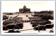 Postcard The Cavalier Hotel, Virginia Beach VA c1930's autos RPPC V190 picture