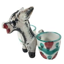 Vintage Donkey Candle Holder Toothpick Italy 4”T Numbered 268/1770 Art Pottery picture
