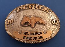 Vintage 2007 PCQHA Cutting Horse Champion Silverado Sterling Trophy Belt Buckle picture