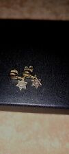 Vintage Gold Toned Star of David Jewish Star Dangling Earrings picture