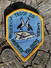 Vintage BOY SCOUT MIDWAY ISLANDS Summer Camp PATCH BSA Troop 20 Badge VERY RARE picture