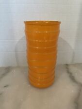 Hoosier Glass Orange Vase StackedRetro Pinched Vintage 70's picture