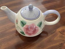 Hermon Dodge and Son Hand-painted Teapot w/ Lid - Pink & Lavender Rose Flower picture
