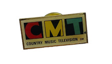 Vintage 80s 90s CMT Country Music Television Lapel Hat Advertising Pin Brooch picture