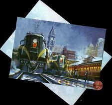 HTF Train Pennsy at Broad Street Station Buildings- Greeting Card W/ TRACKING picture