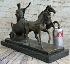 Bronze Statue, Greek Mythology, Cesar Chariot Horses, Marble Base, Sclupture picture