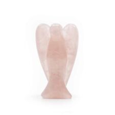 Pink Rose Quartz Hand Carved Crystal Angel Healing Peace Figure 1