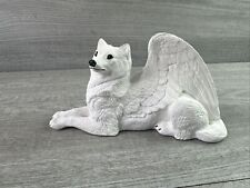 Windstone Editions White Wolf w/Wings Laying Down Green Eyes N. Hollywood CA picture