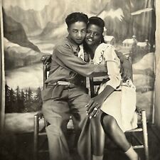 Vintage Arcade Photograph Beautiful Woman Man Couple Black African American picture
