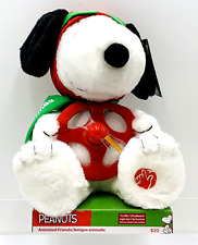 Peanuts Animated Christmas Plush Pilot Snoopy Spinning Light up WATCH VIDEO picture