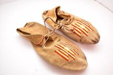 Vintage VERY NICE PAIR OF BEADED Native American SIOUX Indian MOCCASINS Shoes= picture
