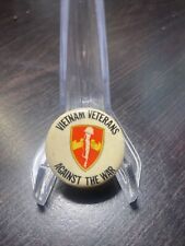 Vintage Vietnam Veterans Against War Protest Peace Pin Pinback Button Rare Orig picture