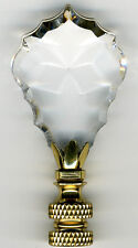 LAMP FINIAL-STUNNING 24% LEAD CRYSTAL LAMP FINIAL**BRASS BASE** (SMALL) picture