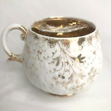 Antique Mustache Mug Cup Porcelain Gilded Gold  picture
