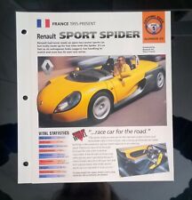 Imp 1995-  Renault sport spider information  brochure hot cars sports car scca picture
