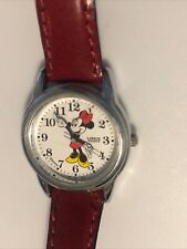 Vintage Minnie Mouse Lorus Womens Watch V501-1T60 w/Leather Band Needs Battery picture