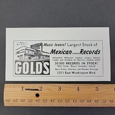 Vtg 1945 Print Ad GOLD'S Mexican Dance Records MINI AD Furniture Clothing picture