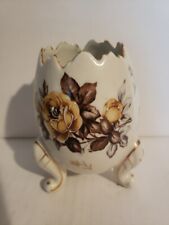 Cracked Egg Footed Napco Ware Vase Dish Planter Porcelain Floral Flower picture
