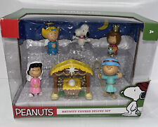 2015 Peanuts 19635 Christmas Nativity- 7 Piece Figurine Deluxe Set NEW picture