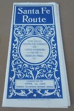 1899 Train Railroad Timetable Schedule Folder Santa Fe Route California Limited picture