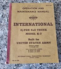 1941 UNITED STATES ARMY International IH 4x2 Truck Model #K-7 Manual *RARE* picture