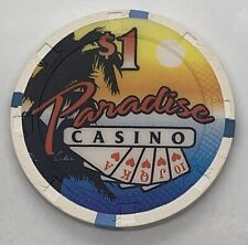 Paradise Charity Casino $1 Chip Hamilton Ontario Canada Royal Flush H&C 1993 picture